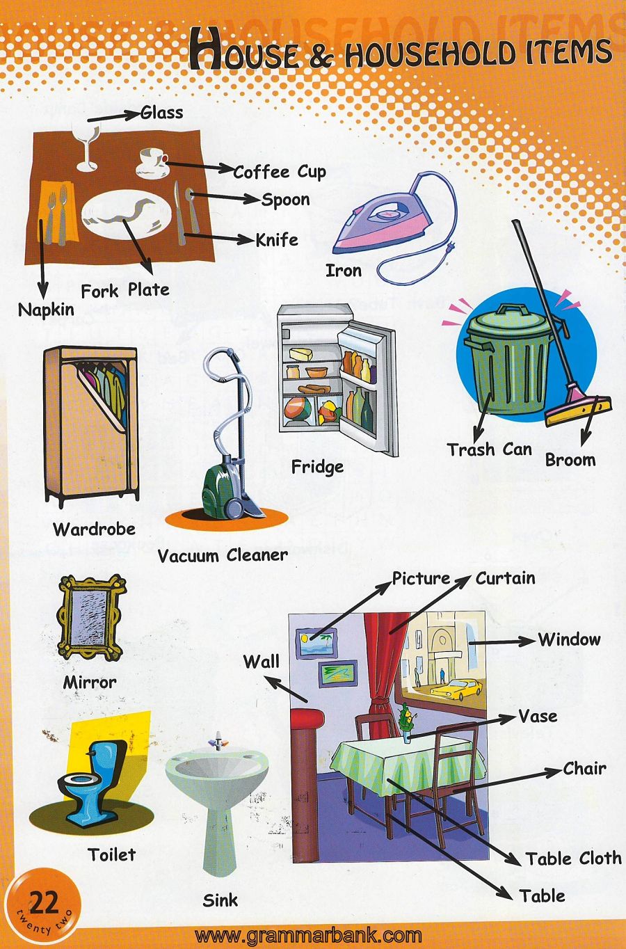 Household Items Vocabulary For Kids