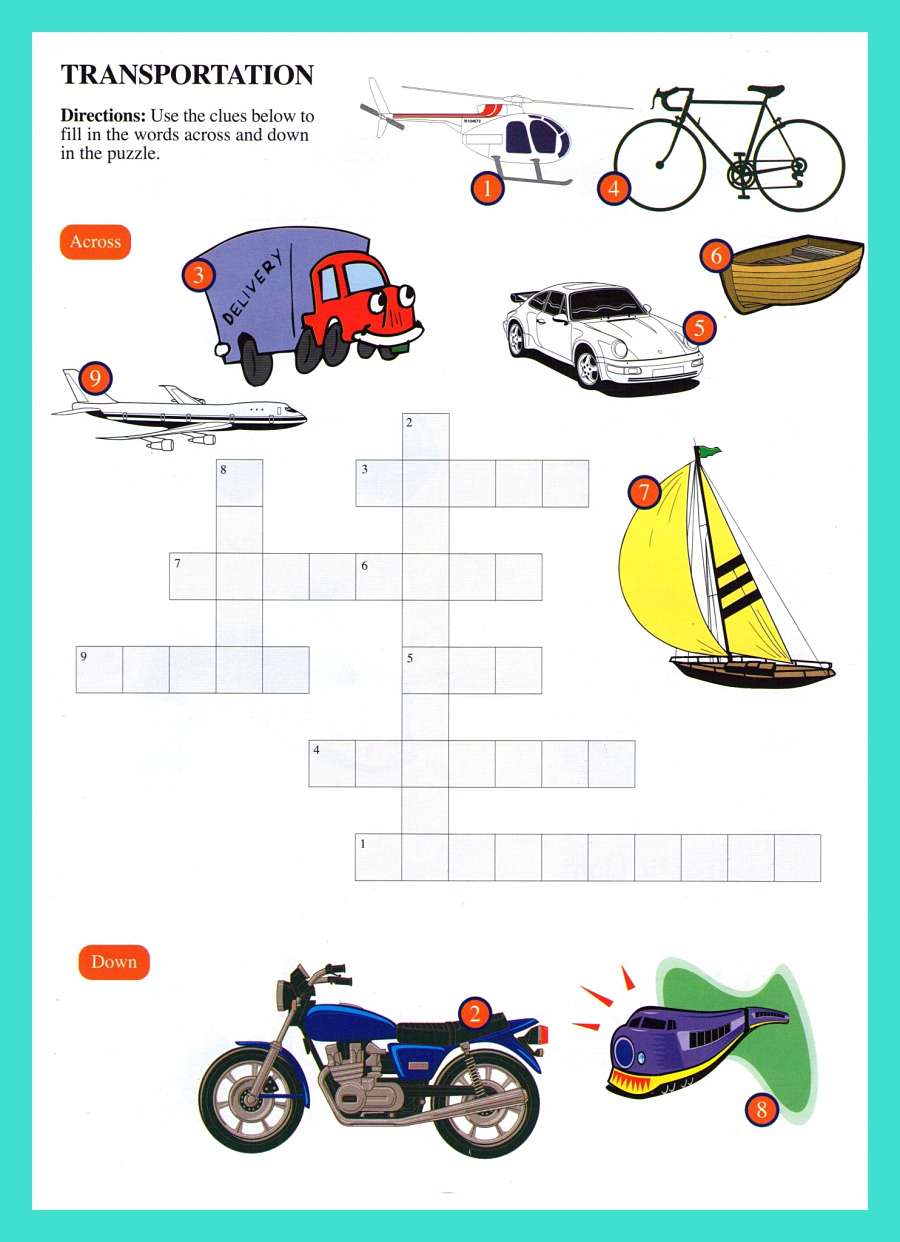 Vehicles Word Games For Kids