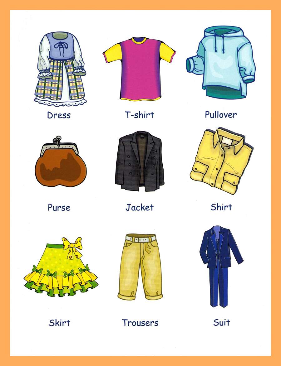 Одежда на английском для дошкольников