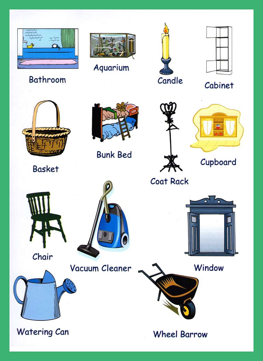 Household Items Vocabulary For Kids