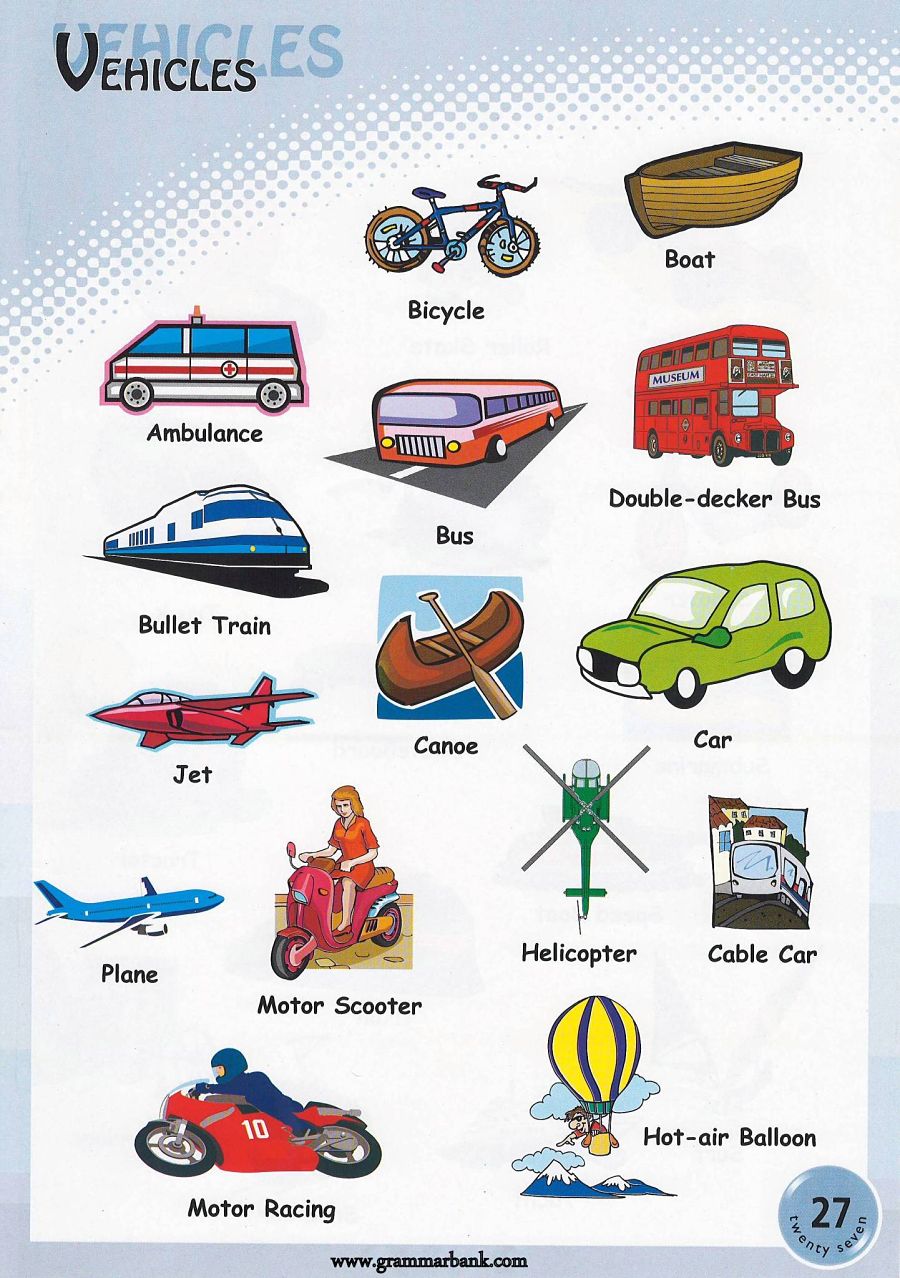 Vehicle Names \/ Transportation Vocabulary